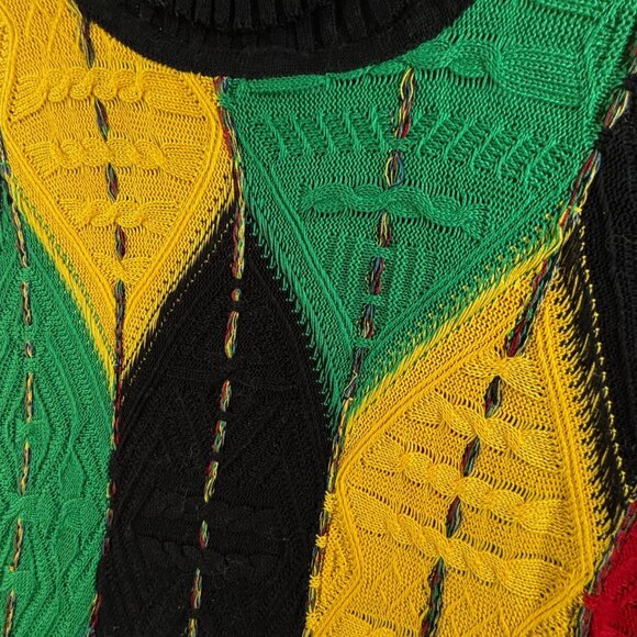 COOGI Australia Women Turtleneck Sweater Intricate Knit Abstract Colorful Medium - Picture 9 of 16